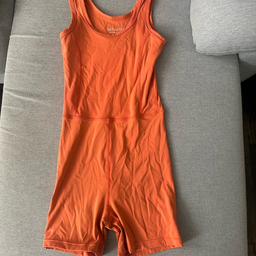 Set Active Orange sport body  Romper onesie